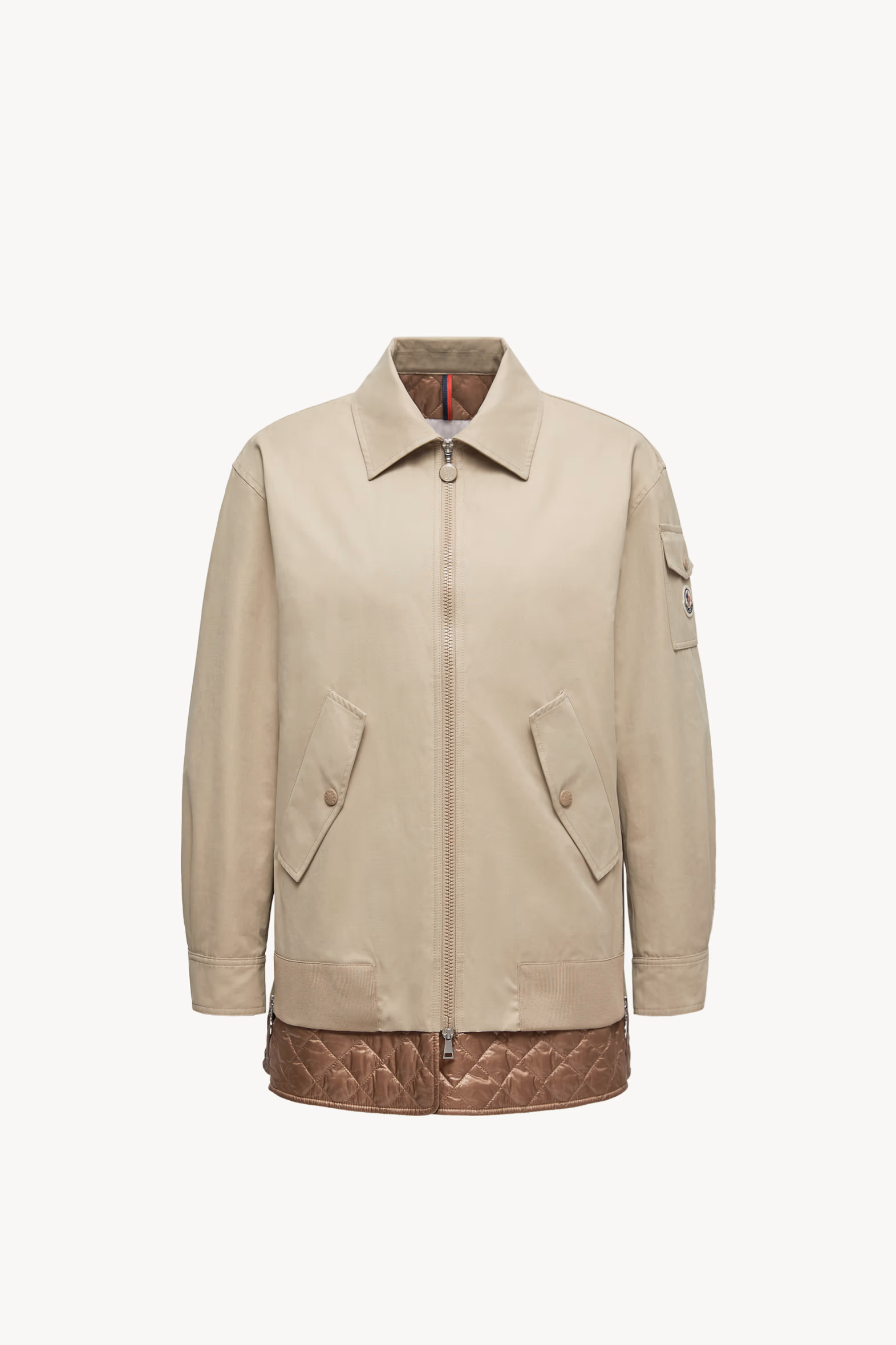 Felci Padded Shirt Jacket Women Grey Beige Moncler 2